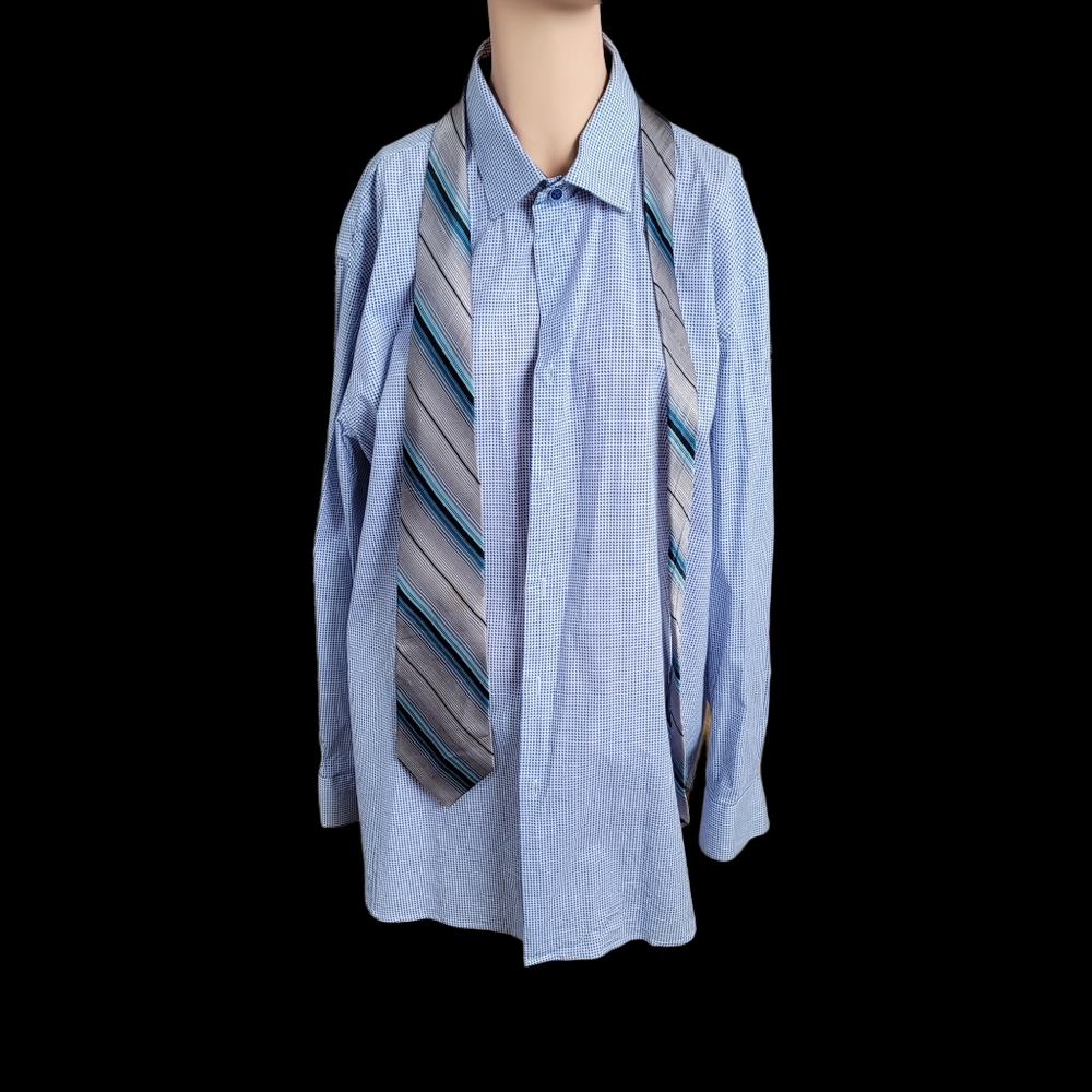 Xl Versace dress shirt navy and white